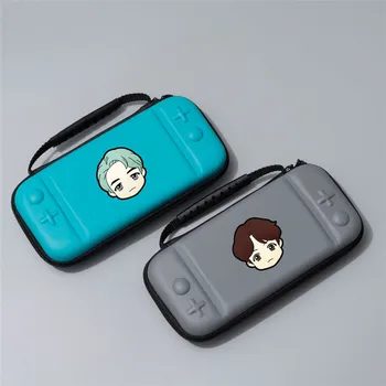 

1 Pcs Bangtan Boys Switch Game Console Portable Clutch Protection EVA Hard Bag Gray Blue Storage Bag Wholesale