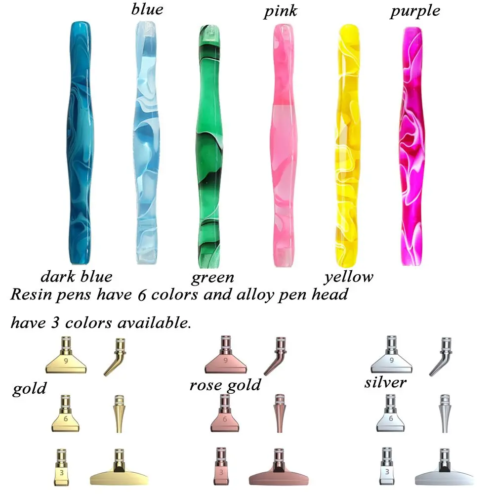 7Pcs/Set Resin Diamond Painting Pen Eco-friendly Alloy Replacement Pen Heads Multi Placers Point Drill Pens Embroidery DIY Craft