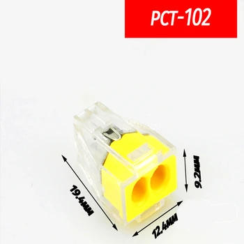 

30/50/100PCS / Wire connector PCT-102 conector de cable compacto universal 2-8 terminal de controlador con palanca 0.75-2.5mm2