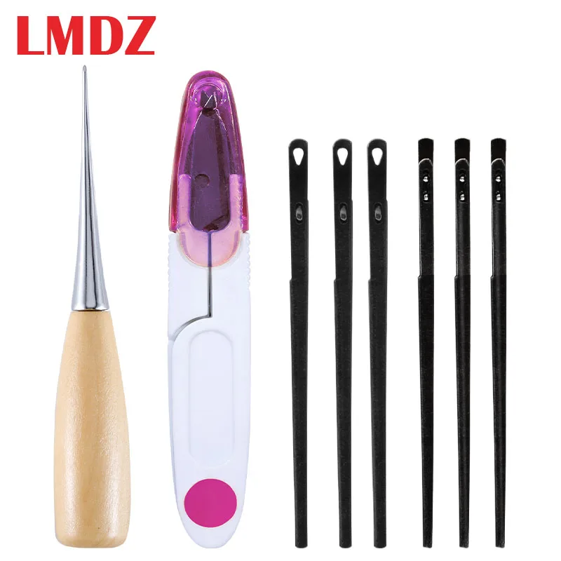 3pcs Leather Sewing Craft Tool Leather Rope Needle Leather Needle Knitting  Needle Double Hole Leather Rope Lace Needle DIY 