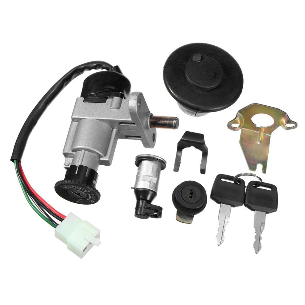 Ignition Switch Cylinder Cap Lock Keys Set for Scooter GY6 50cc 150cc