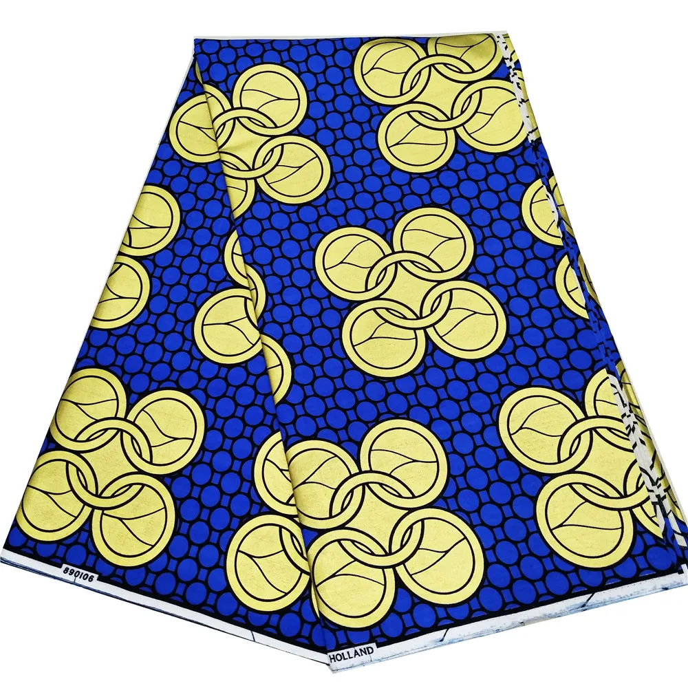 Великолепный золотой воск Африканский Анкара восковая печать Ткань Голландский настоящий воск хлопок