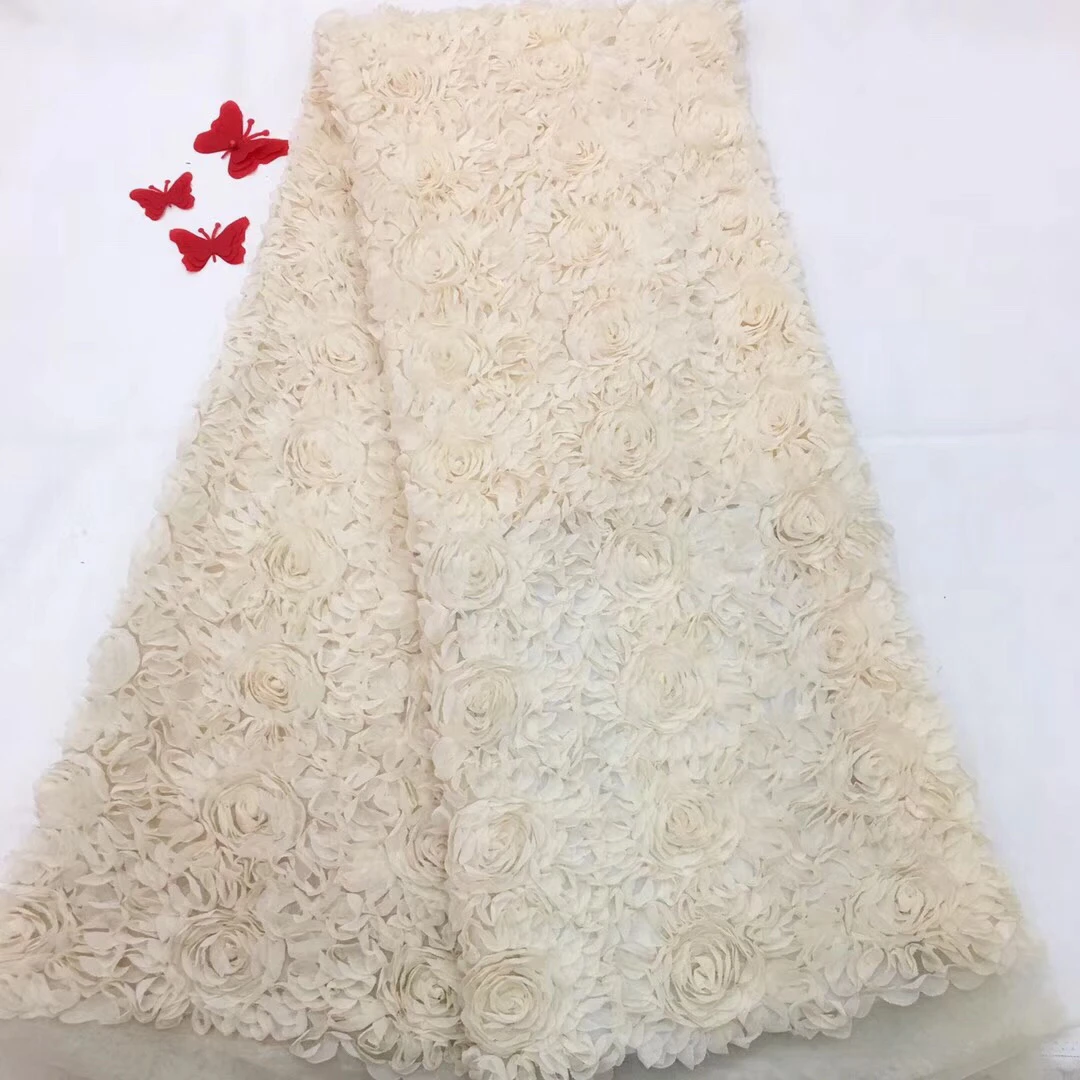 Африканская кружевная ткань из нитей нигерийское Белое Сухое кружево Tissu для Mariage