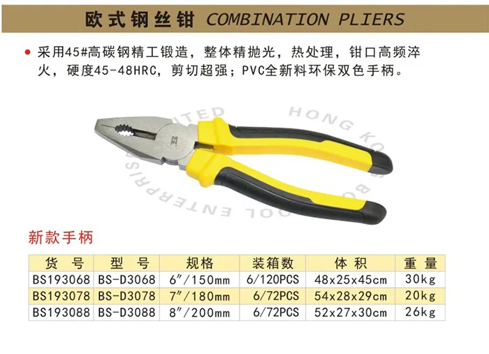 Persian Tool High Carbon Steel European Style Wire-Cutter Pliers 6-Inch 7-Inch 8-Inch