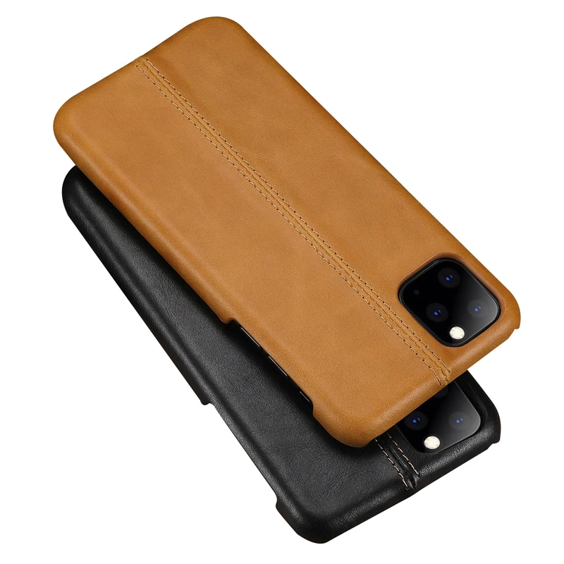 

For Apple iPhone 11 Phone Back Case Scrub Cowhide Genuine Leather Protective Case Slim Businss Smart Cover for iPhone 11 Pro Max
