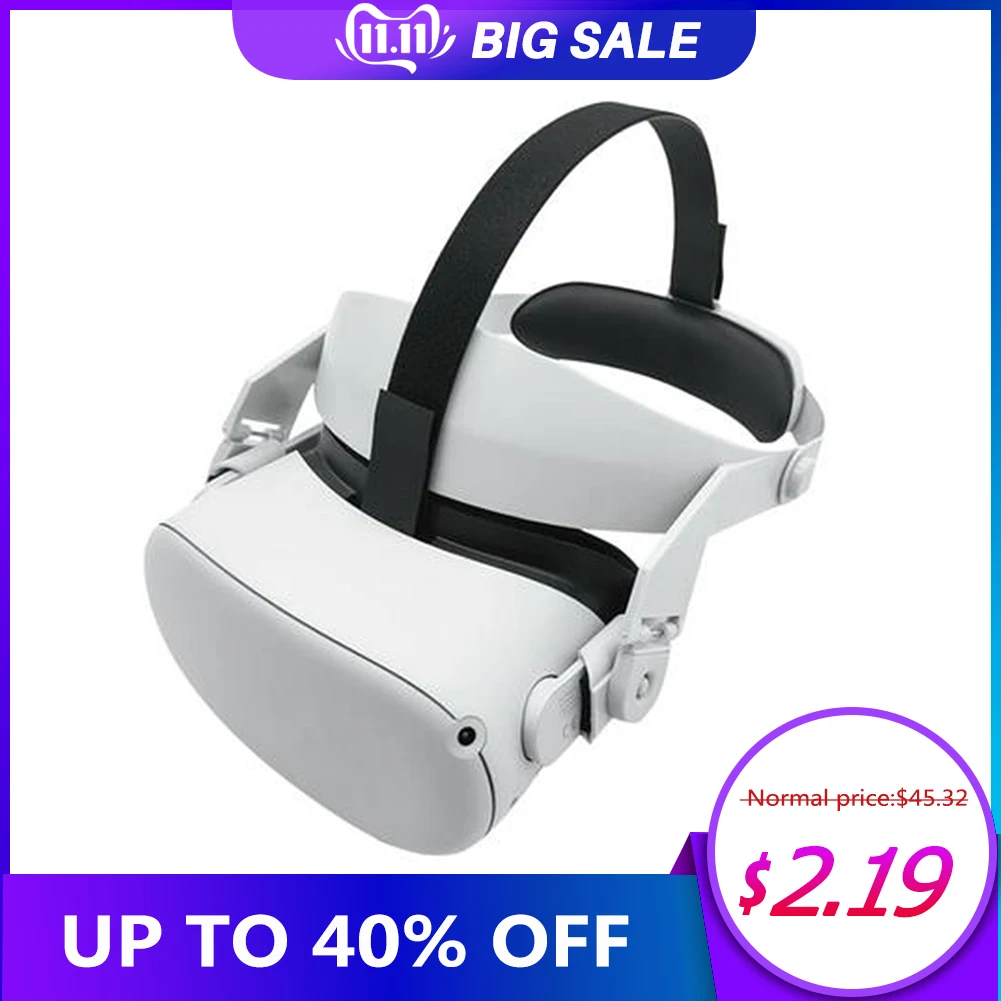 Correa de cabeza ajustable para Oculus Quest 2, correa de cabeza VR cómoda para auriculares con cubierta de máscara de ojo para Oculus Quest 2 VR