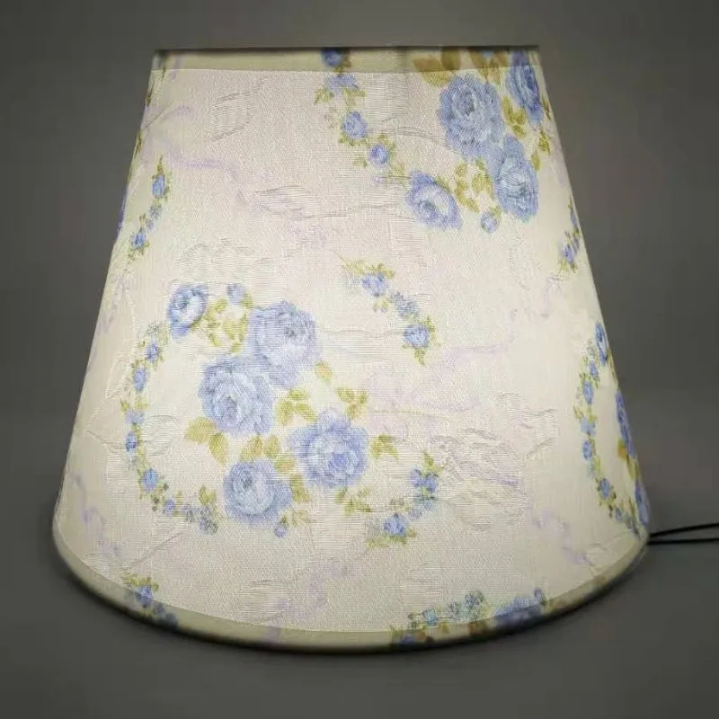 E27 арт-деко абажур для настольных ламп живопись цветок ткань круглый абажур современный стиль крышка лампы для украшения дома