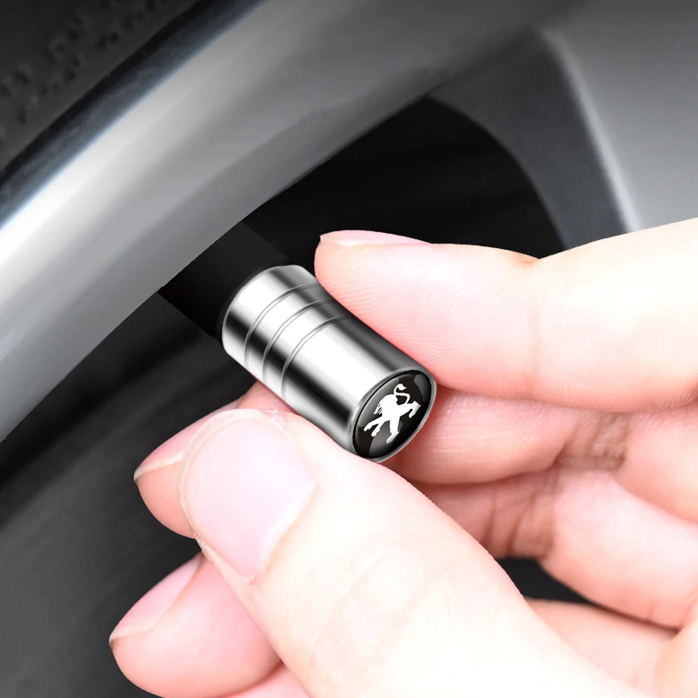 4pcs Metal Car Badges Wheel Tire Valve Caps Covers Auto Accessories For Peugeot 308 307 206 208 207 3008 508 407 2008 5008 406