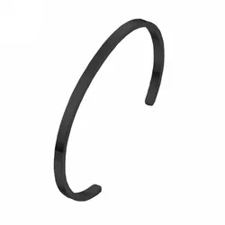 Elegant Unisex Stainless Steel Customizable Bangle Bracelet (Black)