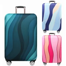 Волнистый полосатый чемодан чехол для путешествий аксессуары 18-32 дюймов чемодан Эластичный Защитный чехол Чехлы Дорожная сумка на колесах пылезащитный чехол