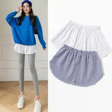 

Detachable Hem Cotton Skirt Women Fake Tail Shirt New Fashion Women Fake Shirt Tail Irregular Skirt Blouse Tail Hem Soft 2021