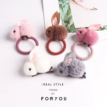 Простая детская повязка для волос в Корейском стиле, милая повязка для волос с кроликом, заколки, боковая заколка для взрослых, маленькая повязка на голову в виде животного