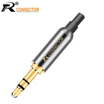 

100pcs Jack 3.5mm R Connector 3Pole Gold-plated stereo 3.5mm jack DIY Earphone Adapter with Tail plug to fix cable stable