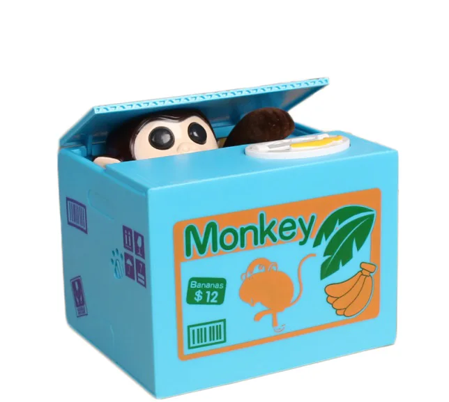 Monkey Детская копилка, панда, кошка, ккопилка для денег, счетчик денег, пластиковый сейф, коробка для детей, подарок - Цвет: Monkey