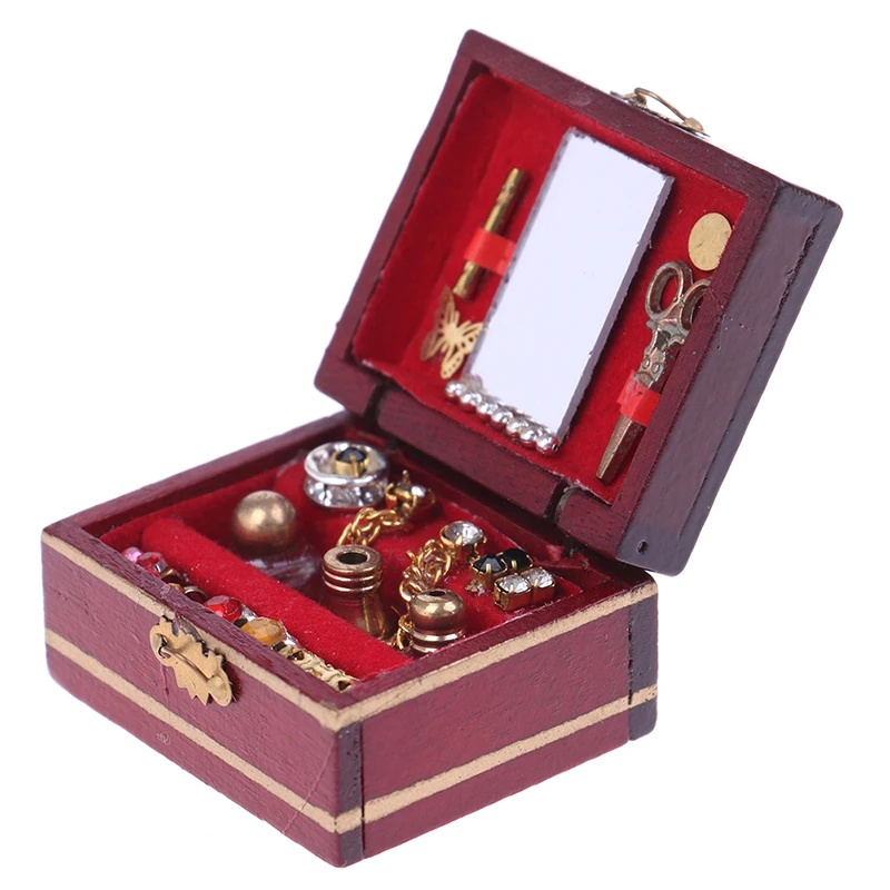 1:12 1:6 Dollhouse Miniature Treasure Box Pirate Jewelry Box Dollhouse Decor XC 