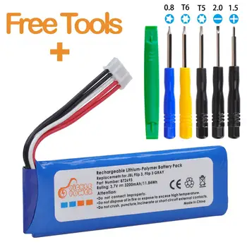 

GSP872693 Battery for JBL Flip 3 Flip 3 Gray with Install Tool
