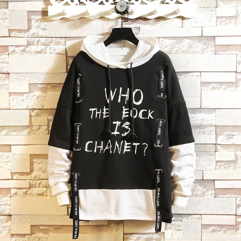 Sudadera con capucha de lana de onda impresa de gato divertido con estampado de letras japonesas invierno 2020 estilo sudaderas casuales de Hip Hop ropa de calle para hombres|Sudaderas con capucha