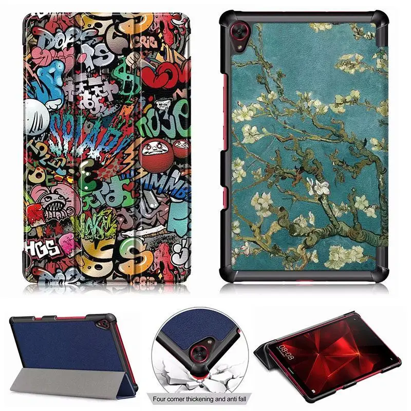 

Tri-Fold Lightweight Smart Stand Leather Case Cover For HuaWei MediaPad M6 Turbo 8.4\" 2019 VRD-AL10 VRD-W10 Tablet PC