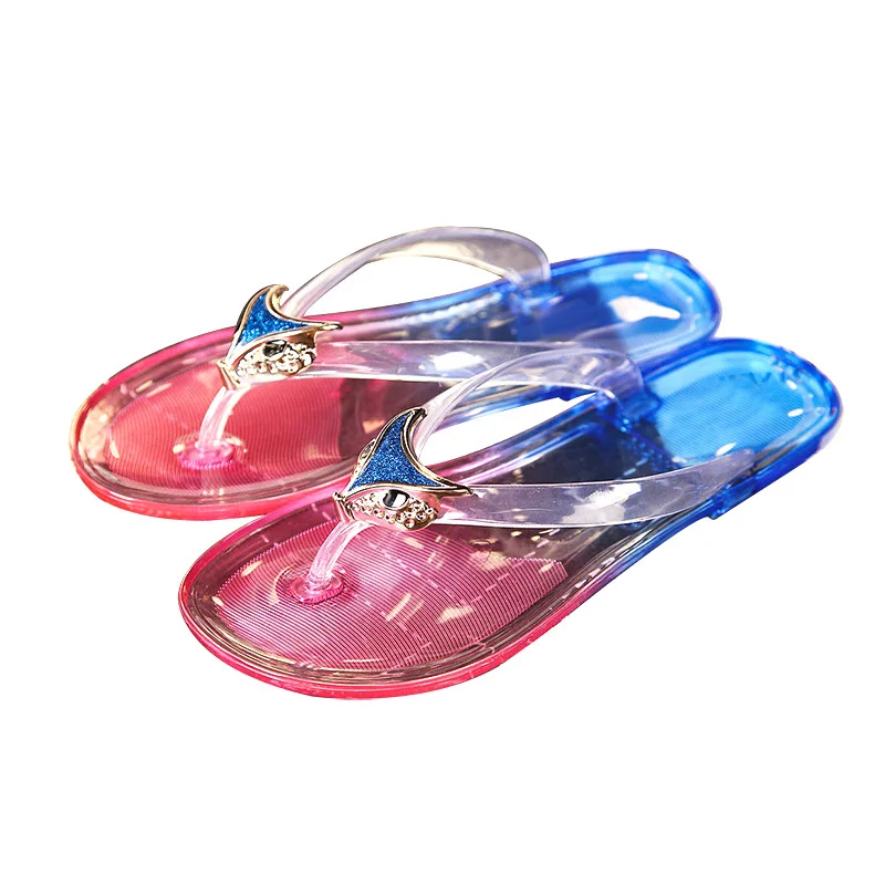 

2 Colors Women Summer Outside Flip Flops Mixed Colors Sandals Beach Anti-slip Wear-resistance Flip Flops