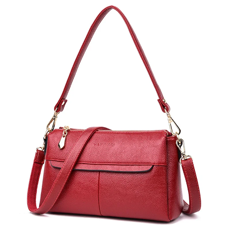 

Luxury Red Small Shoulder Bag Woman Leather Female Handbag 2019 Fashion Designer Crossbody Bag Ladies Hand Bags Sac A Main Black