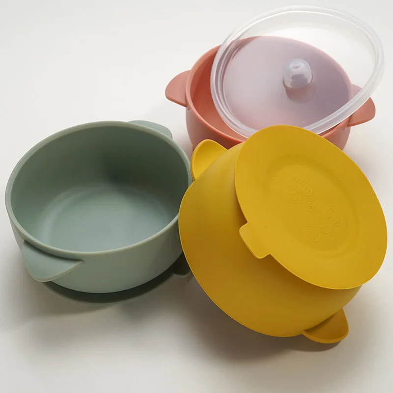 Baby Feeding Bowl  Kids Silicone Tableware Suction Bowl BPA Free High Quality Silicone Kids Toddler 4