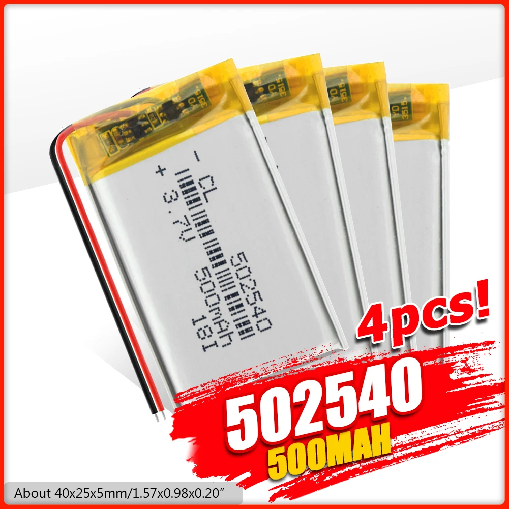 502540 перезаряжаемый литий полимерный аккумулятор 500 мАч ионные полимерные