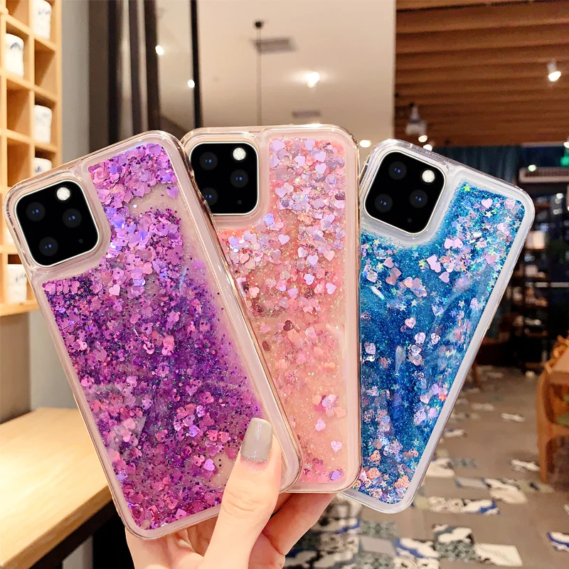 Жидкий симпатичный чехол для Apple IPhone 11 Pro Max блестящий силиконовый прозрачный iPhone 6