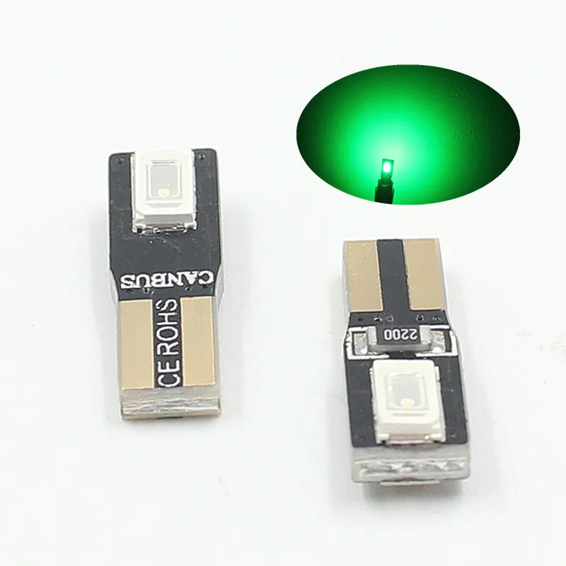 

2Pcs canbus T5 Led Bulb W3W W1.2W Led light Car Interior Lights Dashboard warming indicator Wedge Auto Instrument green Lamp t5