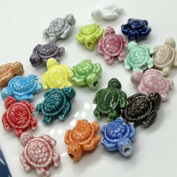 

Mix Color Sea Turtle Shape Ceramic Beads 18x15mm DIY Loose Ceramics Beads For Jewelry Making Bracelet Necklace 10pcs/lot