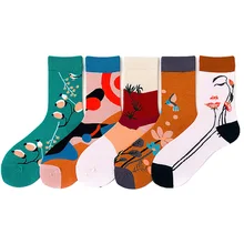 Женские носки Забавный милый мультфильм счастье хлопок Колибри цветок литературный счастливый японский Harajuku скейтборд носки