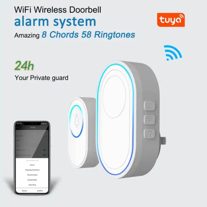 TUYA Smart Home дверной звонок Сигнализация Системы Wi-Fi интеллигентая (ый) стробовая