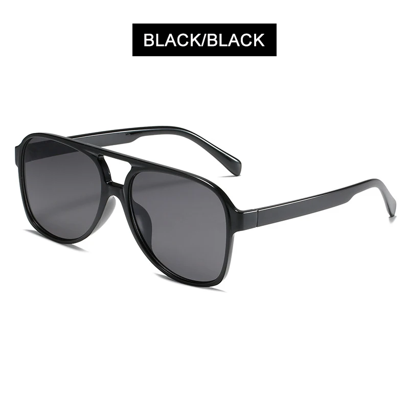 Unisex Vintage Oversized Aviator Sunglasses - Luxury Fashion Black Shades with UV400 Protection