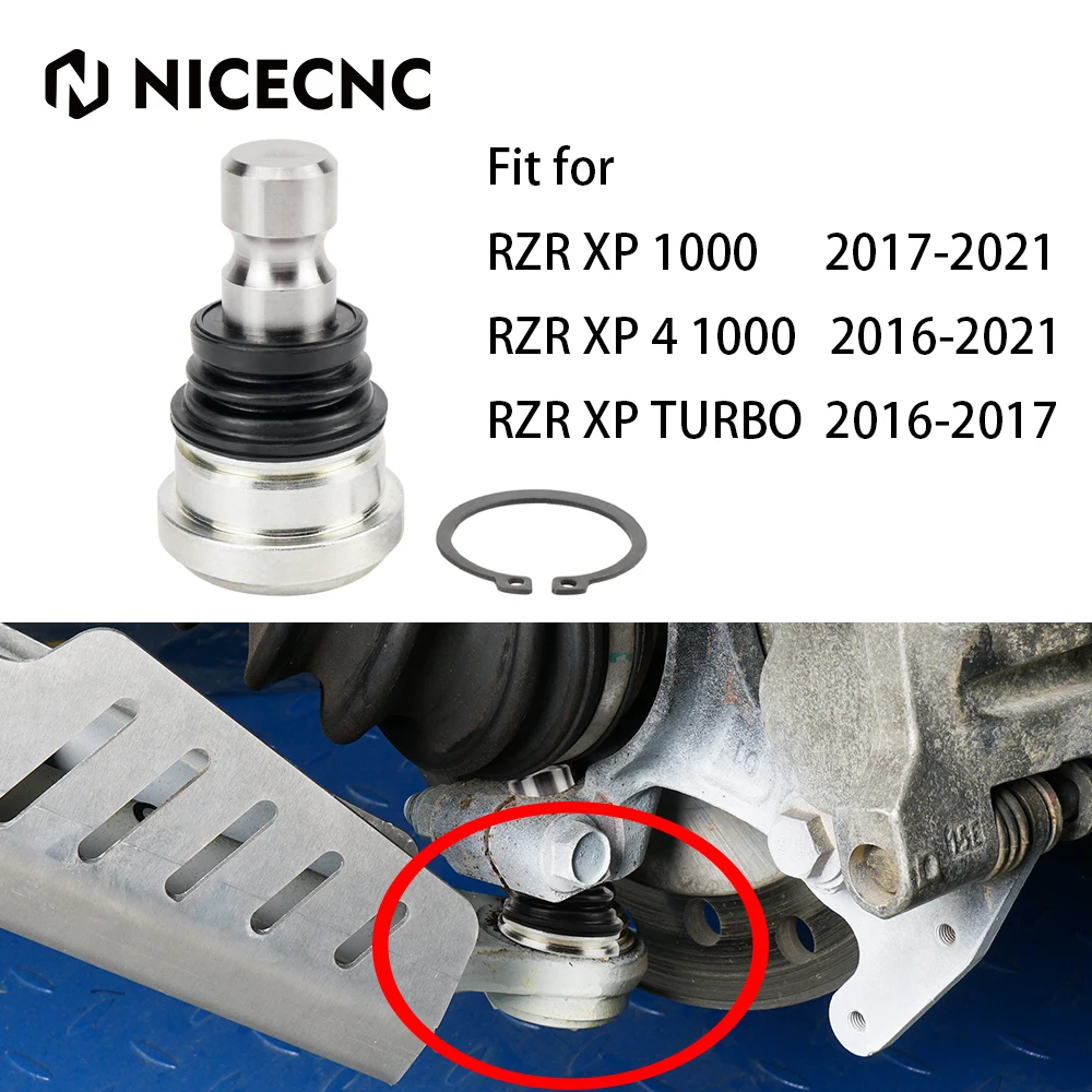 NICECNC Upper or Lower Ball Joint for Polaris RZR 4 1000 2016-2021 XP TURBO 16-17 Bearing Steel  UTV Accessories OEM # 7082422 7082507 4pcs front hub suspension ball joint for polaris rzr 1000 900 xp 4 ranger 570 upper lower 7081859 7081991 7082507