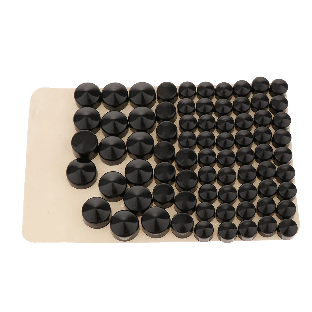 80pcs Motorcycle Black ABS Bolt Toppers Caps Covers For Harley FLT/ FLH