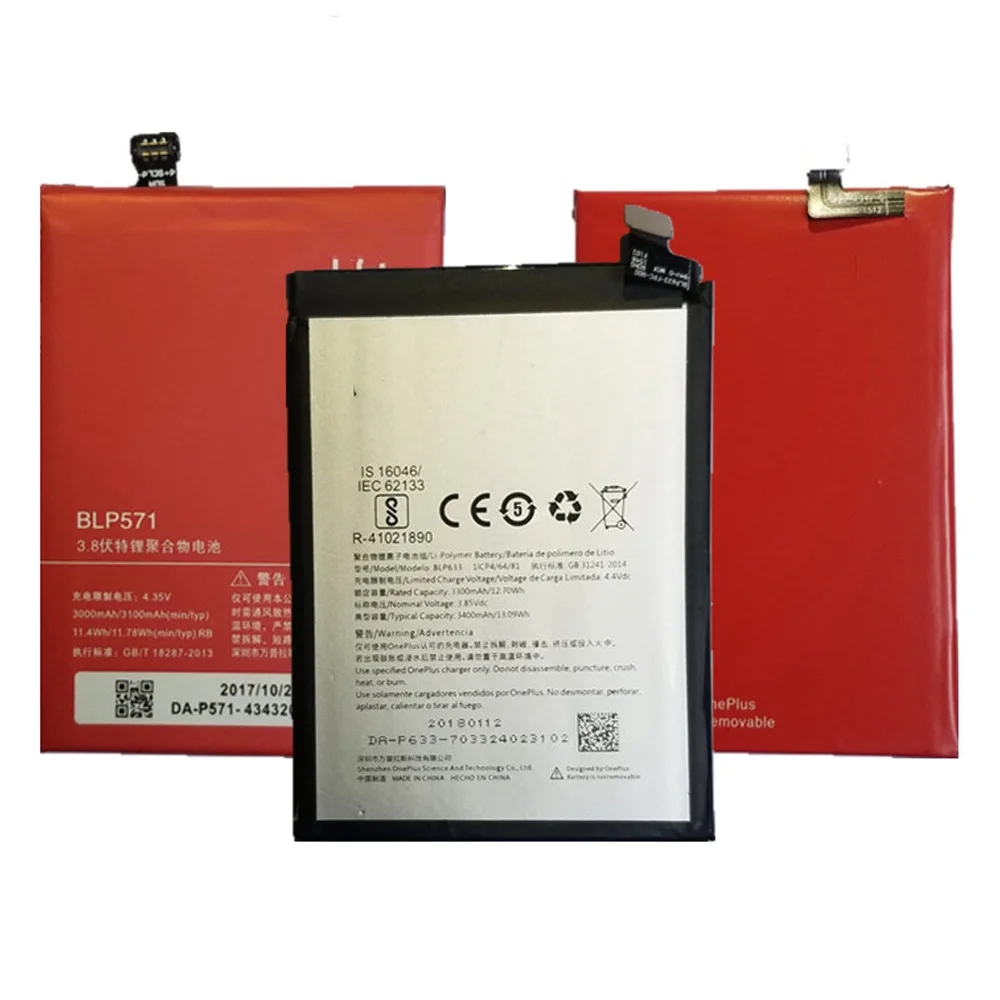 Original Replacement Battery For OnePlus 3 3T 5 5T 2 1 BLP571 BLP597 BLP613 BLP633 BLP637 + 6 6T 7 Pro Batteries | Мобильные