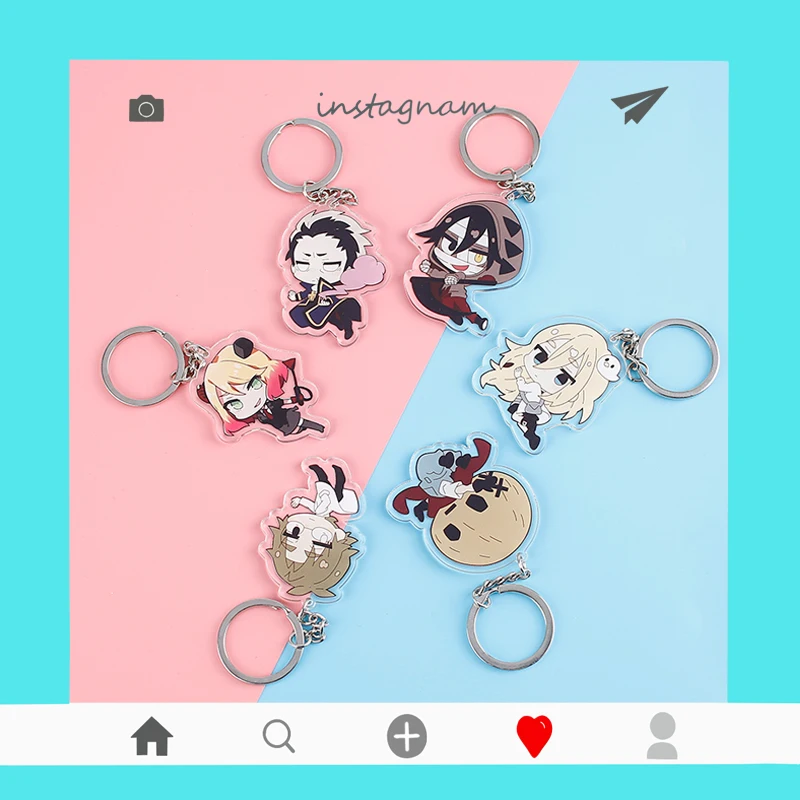 

Anime Angels of Death Keychain Cartoon Figure Satsuriku No Tenshi Foster Isaac Rachel Acrylic Pendants Key Ring