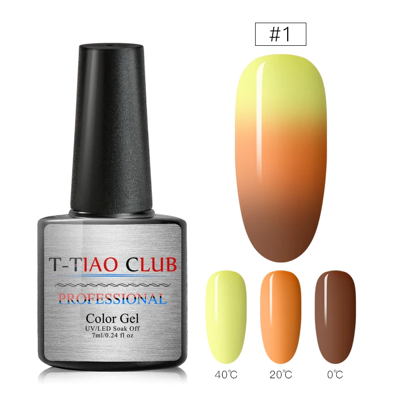 T-TIAO CLUB Thermal Glitter Gel Nail Polish Holographic Temperature Color-changing Varnish Semi Permanent Nail Art Gel Lacquer - Цвет: H551