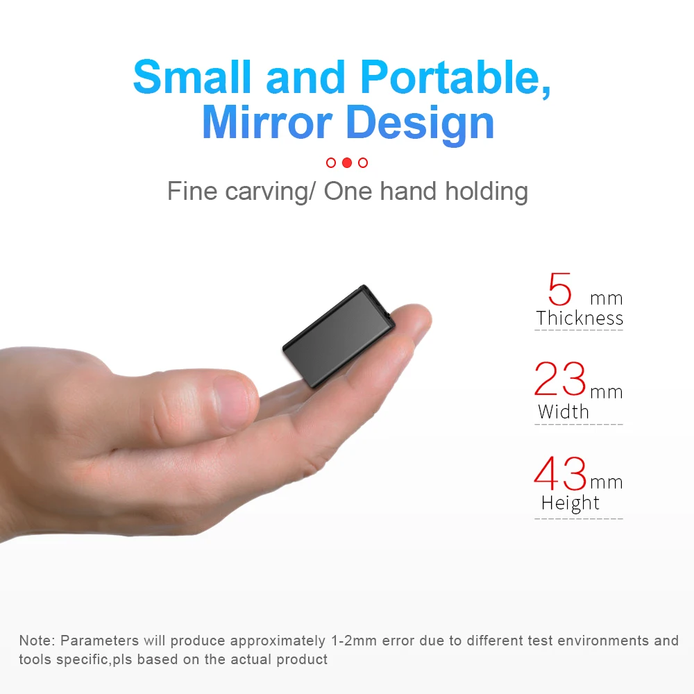 Ultra-Thin Tiny Mini Voice Recorder 4-32GB Digtal Professional Sound Activated Dictaphone Noise Reduce Record 8GB MP3 Player - Image 2