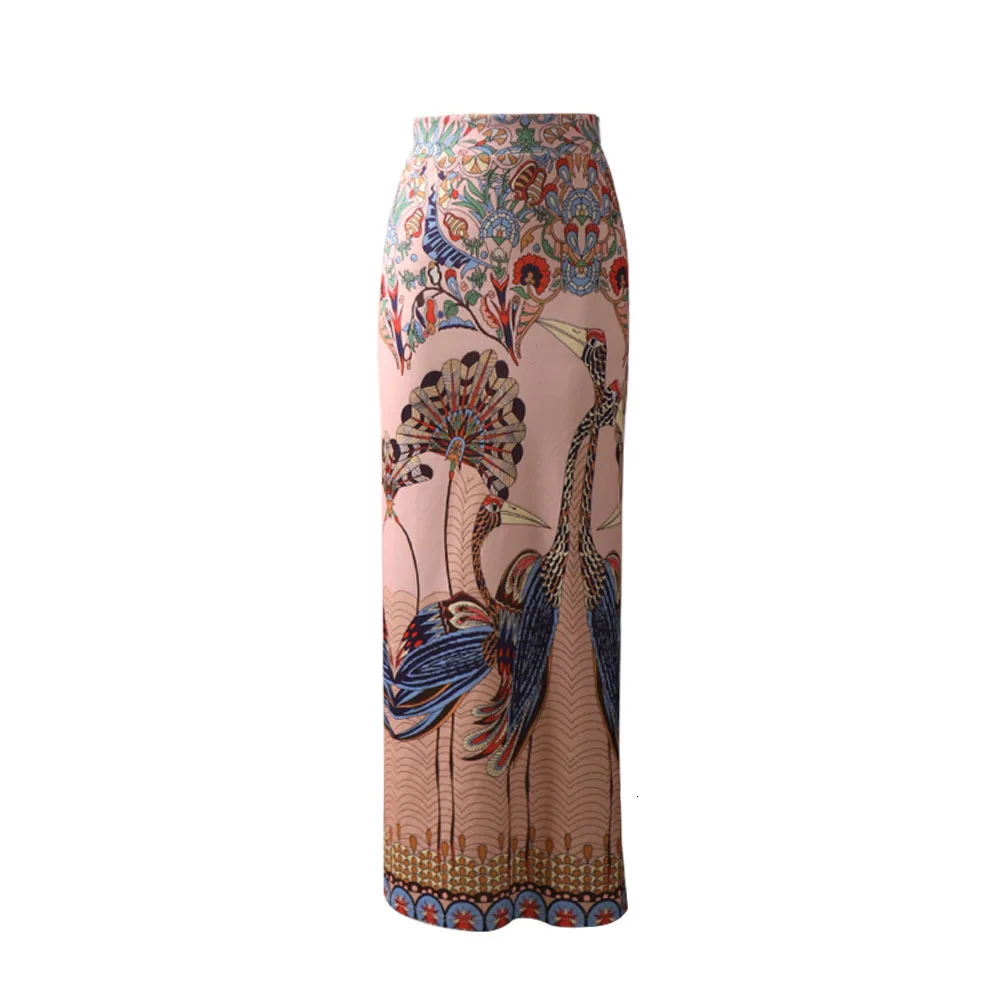 Peacock Women New Peacock Flaunting Its Tail Printing Package Buttocks Longuette Vintage Half-body Skirt - Цвет: Peacock