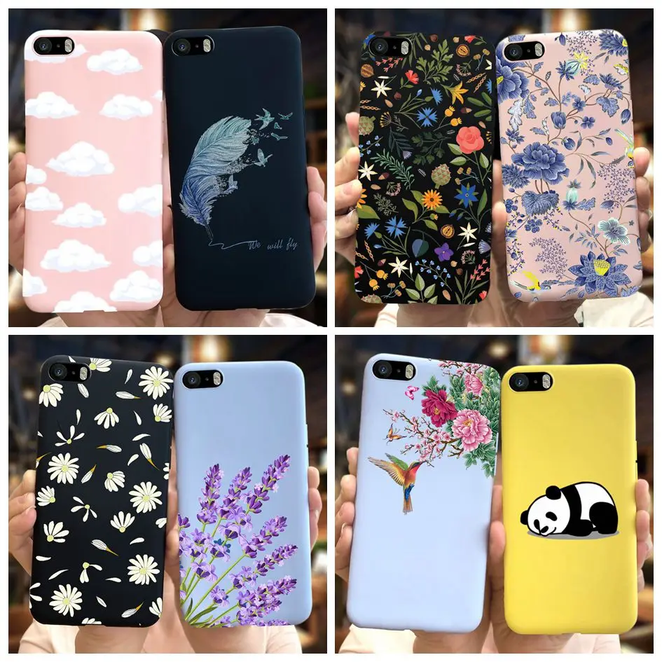 Per Iphone 5 5S 6 7 8 Plus Se 2020 Fashion Daisy Flower Cover Morbida Opaca Satinata Dipinta Per Iphone 7Plus 8 Plus 5S Iphone6 Funda