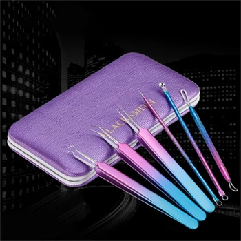 

6pcs/Bag Acne Needle Set Pore Spot Cleaner Blackhead&Blemish Pimples Removers Blackhead Tweezers Face Skin Care Tools