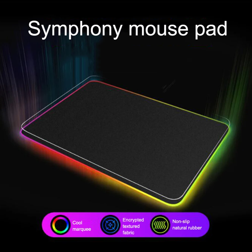 Светодиодное освещение RGB игровой коврик для мыши 90x40 см Большой размер резиновая основа мягкий коврик для мыши Противоскользящий запирающийся край коврик для мыши