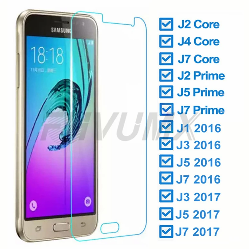 Защитное закаленное стекло для Samsung Galaxy J2 J4 Core J5 J7 Prime Защита экрана J1 J3 2016 2017
