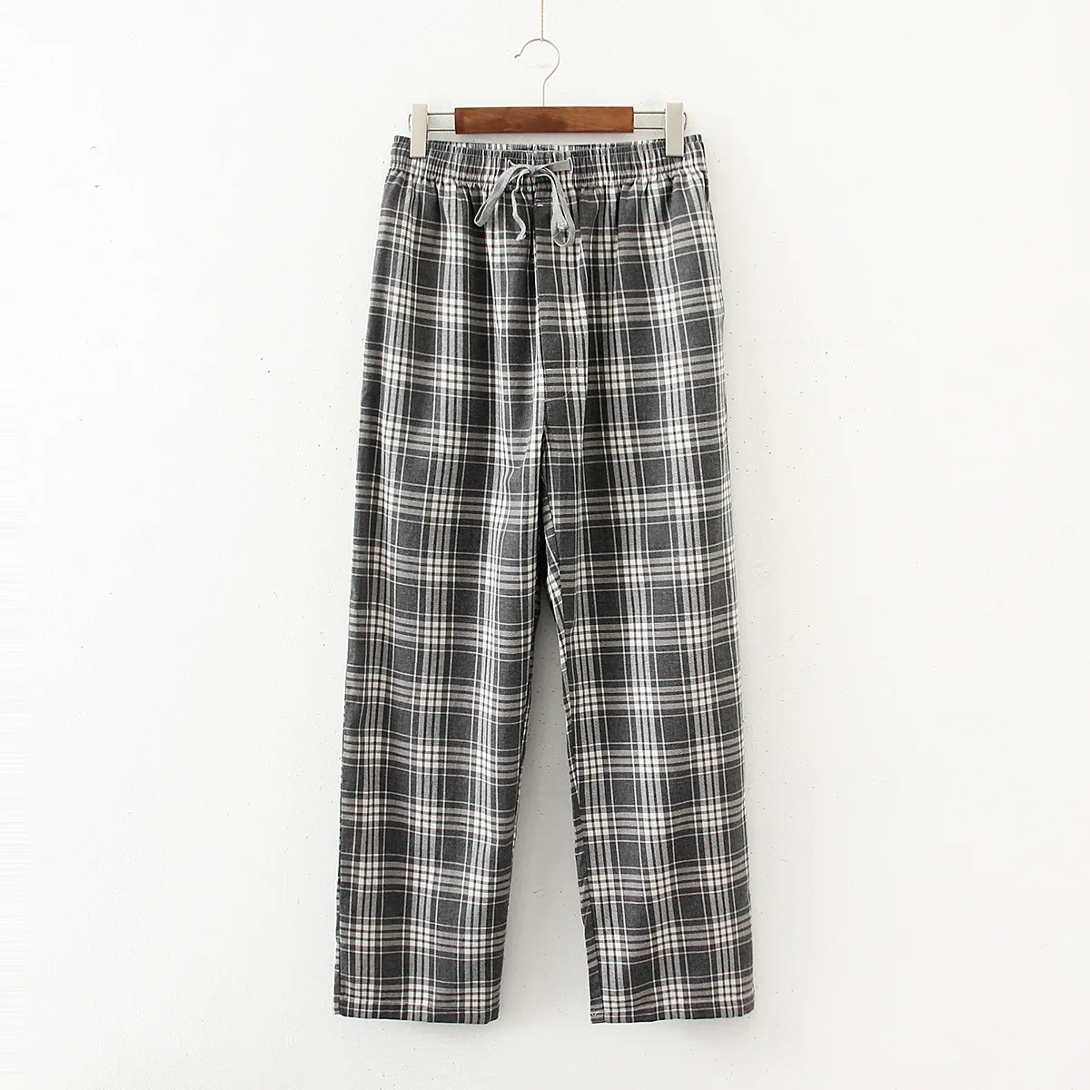 plaid pajama pants Spring Autumn Men 100% Cotton Pajama Pants Male Casual Plaid Home Trousers pantalon pijama hombre Lounge wear S-XXL 100KGS black silk pajamas