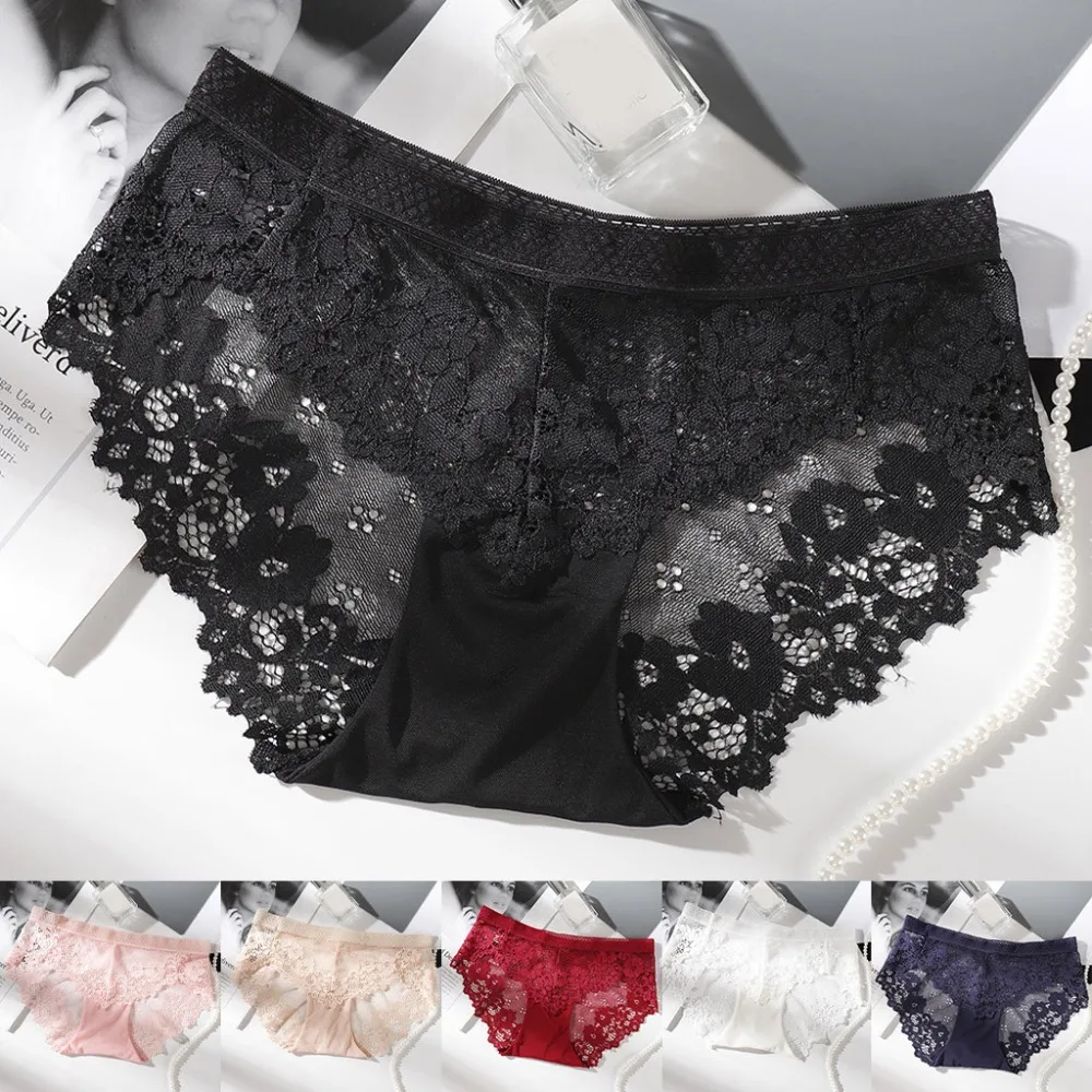 Women's breathable briefs underwear ladies panties sexy lace high stretch ice silk underwear underwear 20N5 (2) - 副本