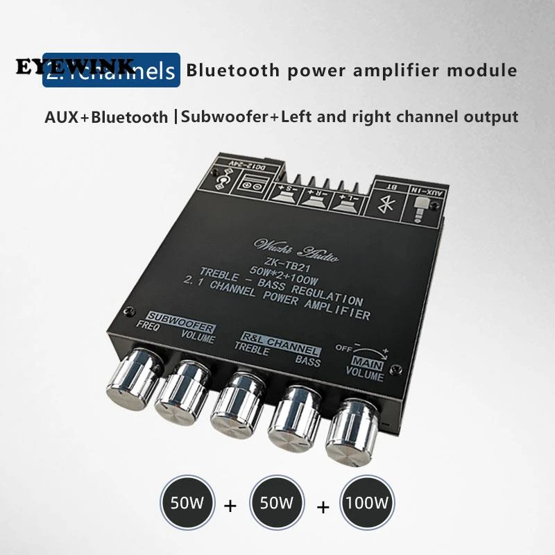 Drfeify Scheda Dell'amplificatore Di Potenza, Scheda Dell'amplificatore Di Potenza Stereo Bluetooth A 2.1 Canali DC12‑24V 50Wx2 100W Per Altoparlanti E Subwoofer - Foto 11