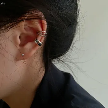 

AOMU 1PC Minimalist Metal Gold Silver Color Earcuff Geometric Round Ear Clip Cartilage Earring Women Ear Cuff Jewelry