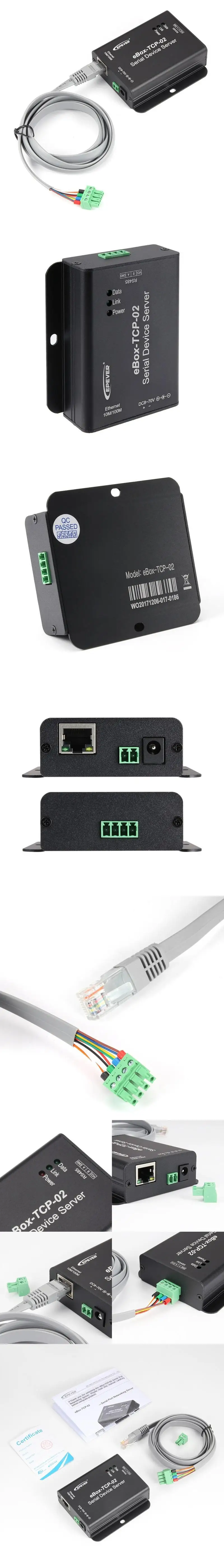 RS485 к TCP конвертер для солнечного контроллера заряда eBox-TCP-02 инвертор