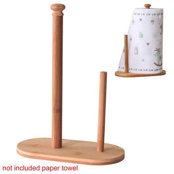 

Natural Bamboo Dispenser Tissue Stand Counter Towel Holder Roll Paper Storage