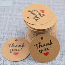 Cartes de remerciement en papier Kraft, étiquettes rondes pour bouteilles de vœux 100 CM, artisanat cadeau, décoration de mariage, fournitures de fête, DIY bricolage, 3.5 pièces/lot